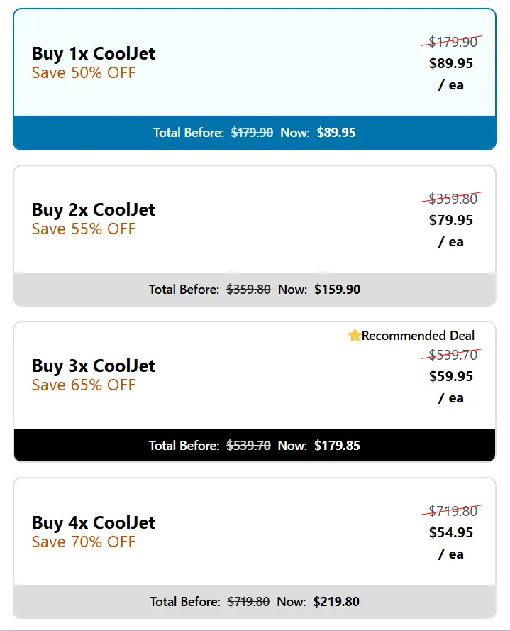 cooljet portable ac Best price package offer